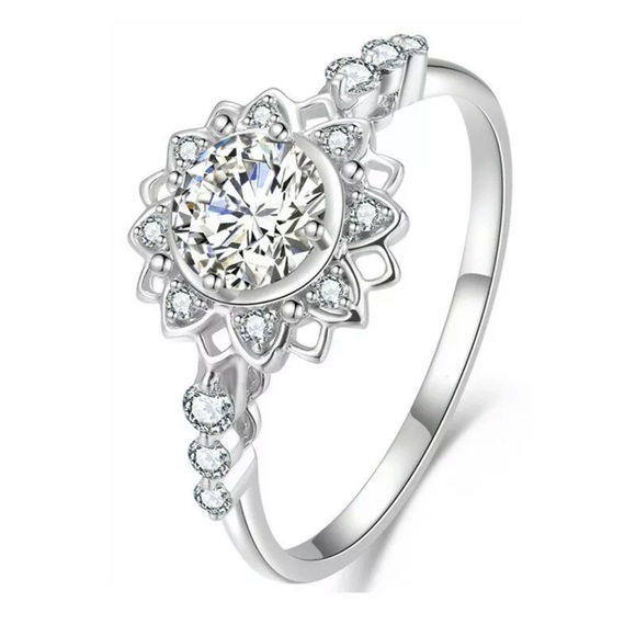 Silver Rings for Women Fashion Women Cubic Zirconia Jewelry - Picture 3 of 5